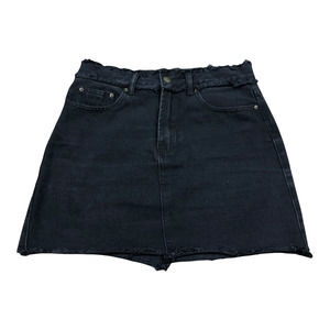 SHOWPO. Black Distressed Denim Mini Skirt A-Line Size 6